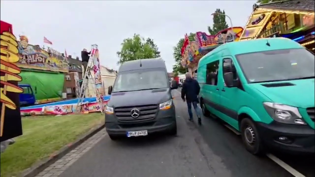 Aufbau Rundgang Pfingstkirmes Geldern vom 05.06.2025 ungeschnitten
