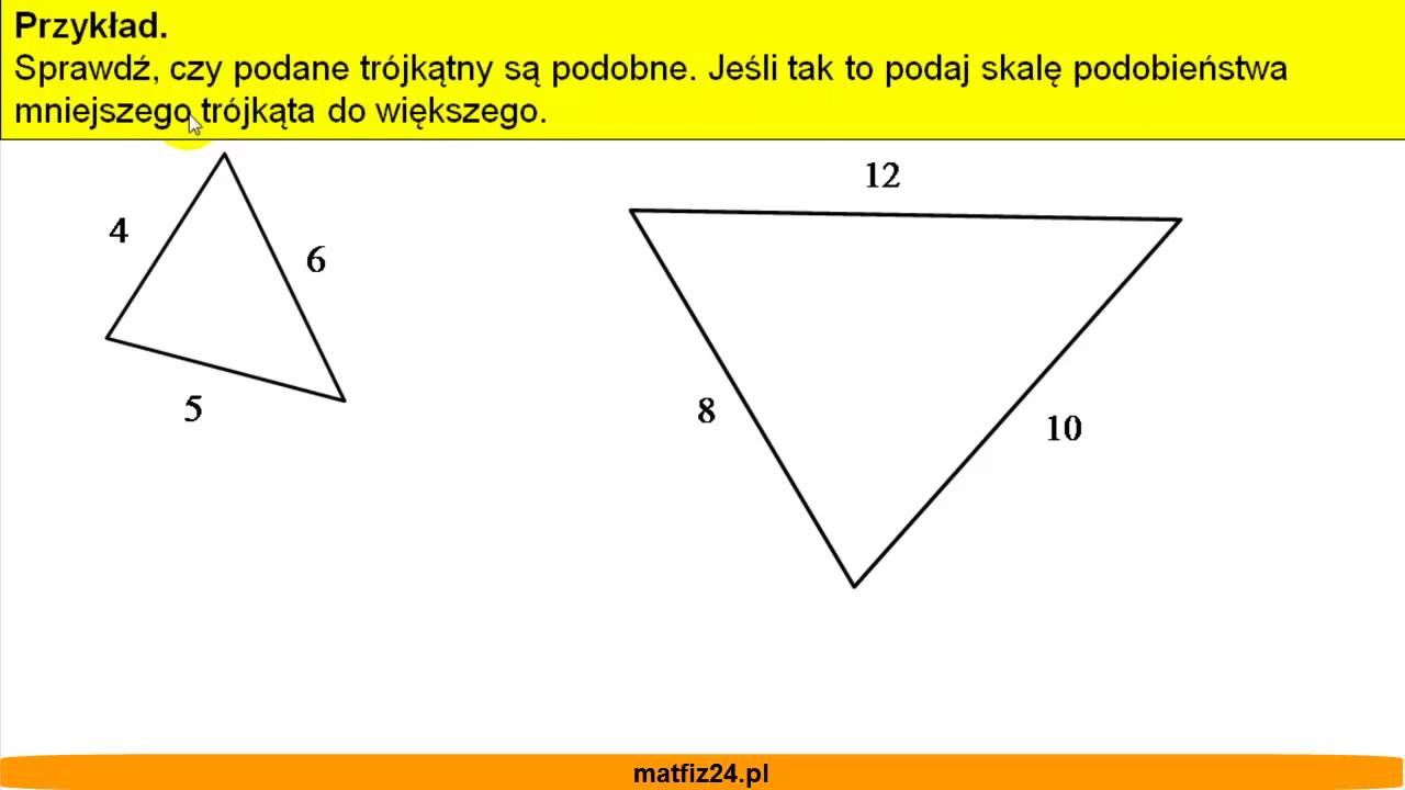 Podobieństwo trójkątów - Bok bok bok - Skala podobieństwa - Matfiz24.pl