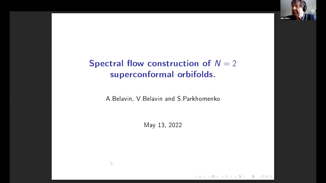 Alexander Belavin - Spectral Flow Construction of N=2 Superconformal Orbifolds