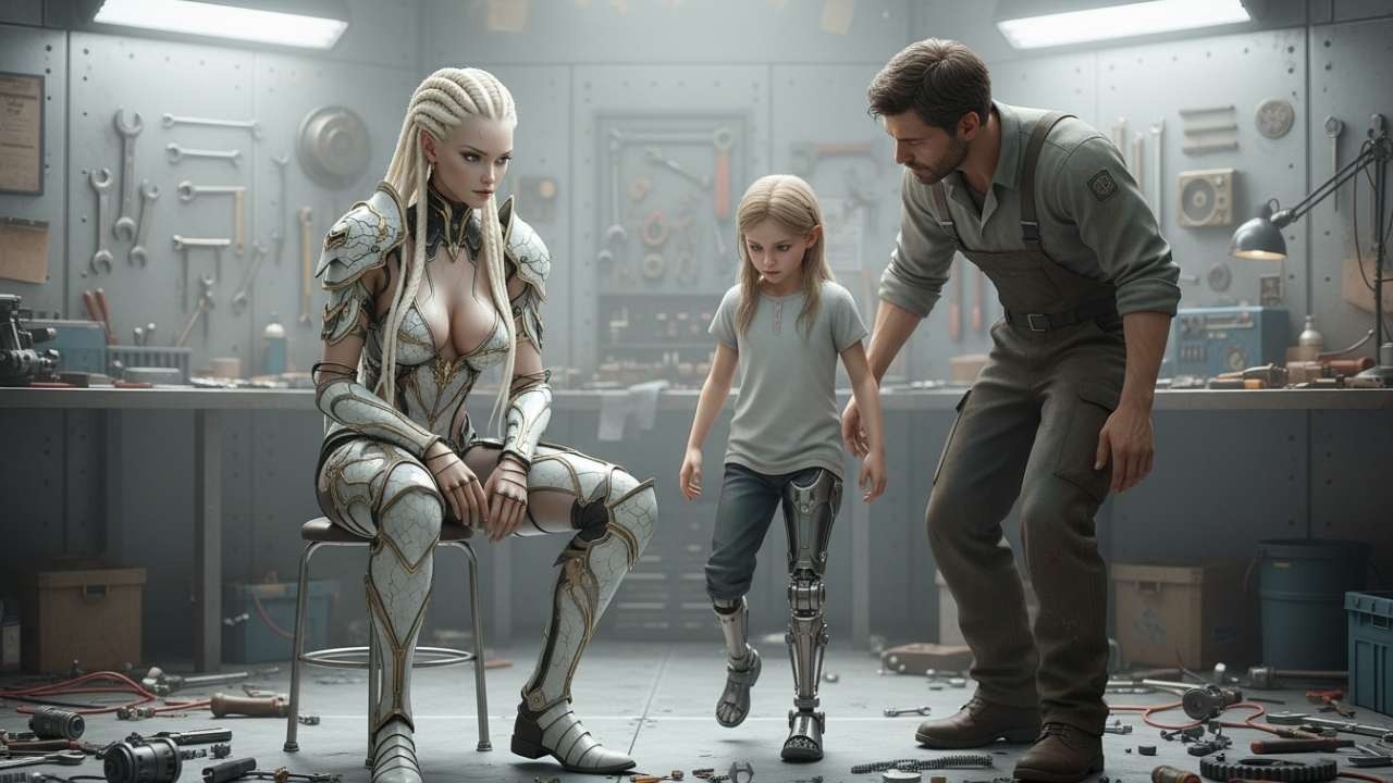 I Made a Prosthetic Leg for the Alien Woman's Daughter... The Alien Woman Jumped on Me and Kissed Me