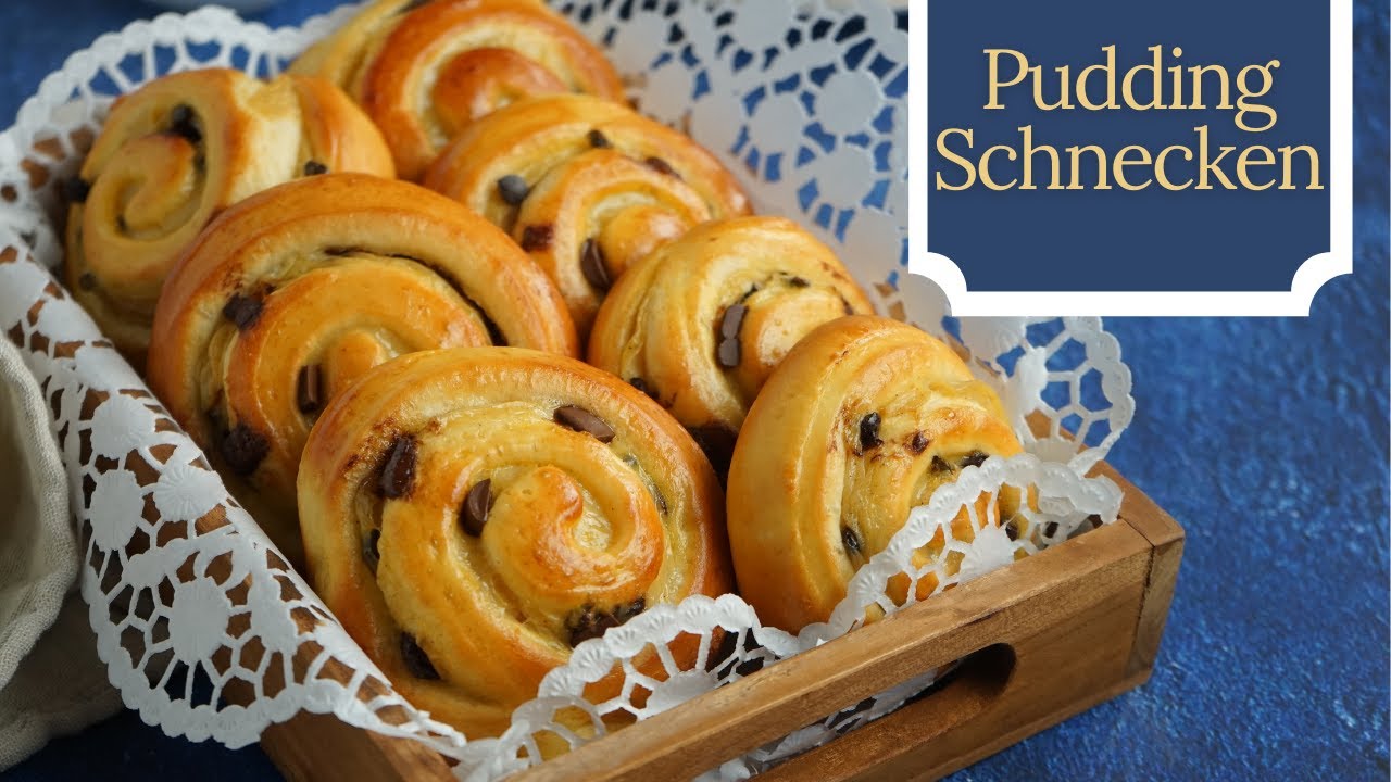 MEGA SOFTE PUDDINGSCHNECKEN - Puddingteilchen mit Schokolade extrem lecker - Kuchenfee