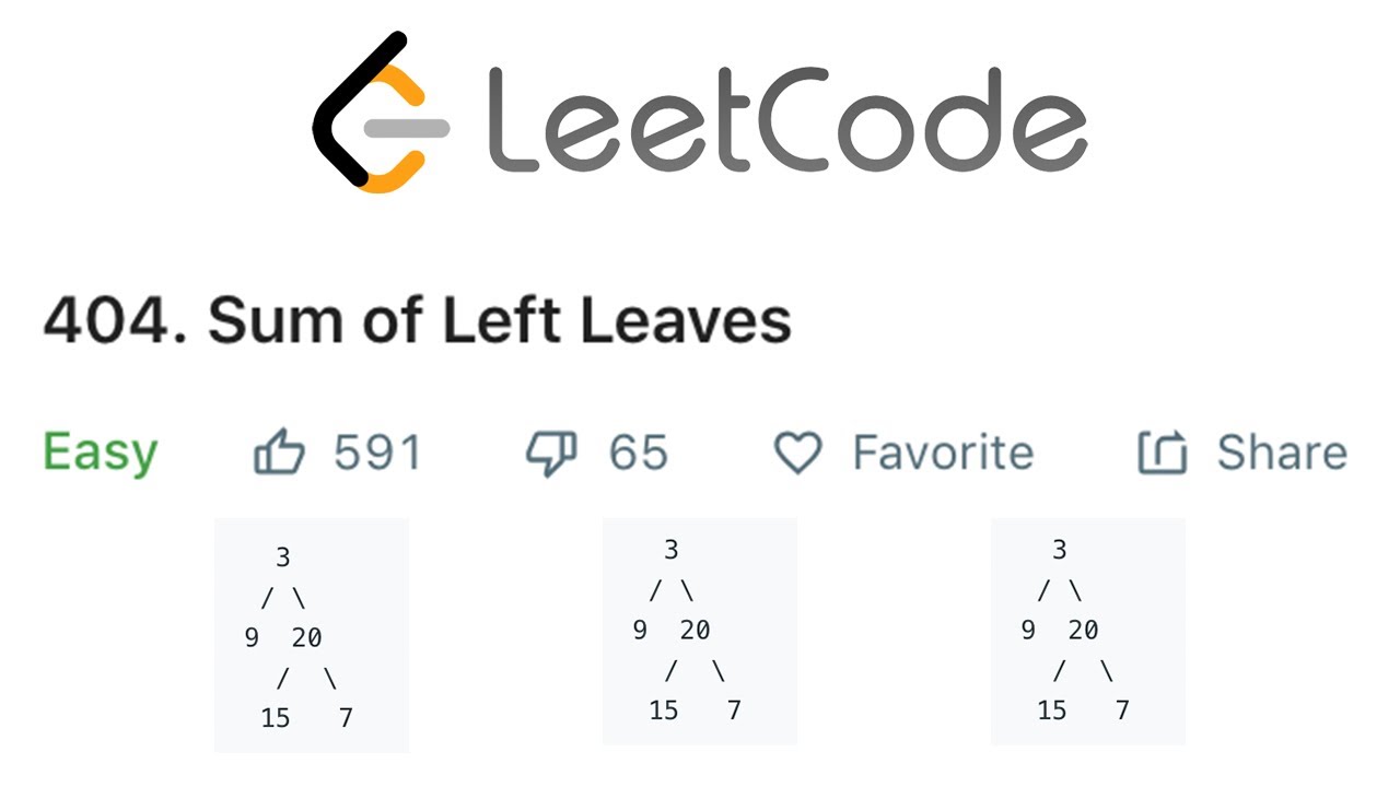 LeetCode Sum of Left Leaves Explained - Java