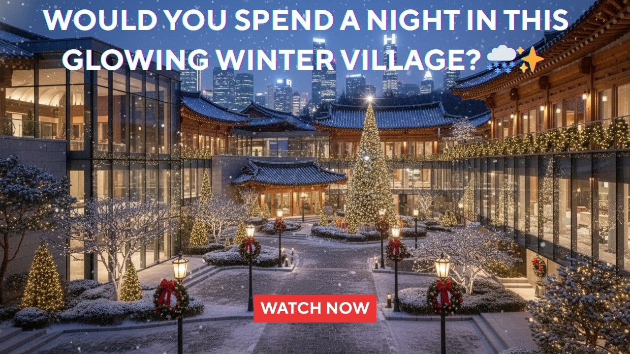 Inside Korea’s Most Magical Christmas Village 🎄 | Luxury Modern Hanok in the Snow