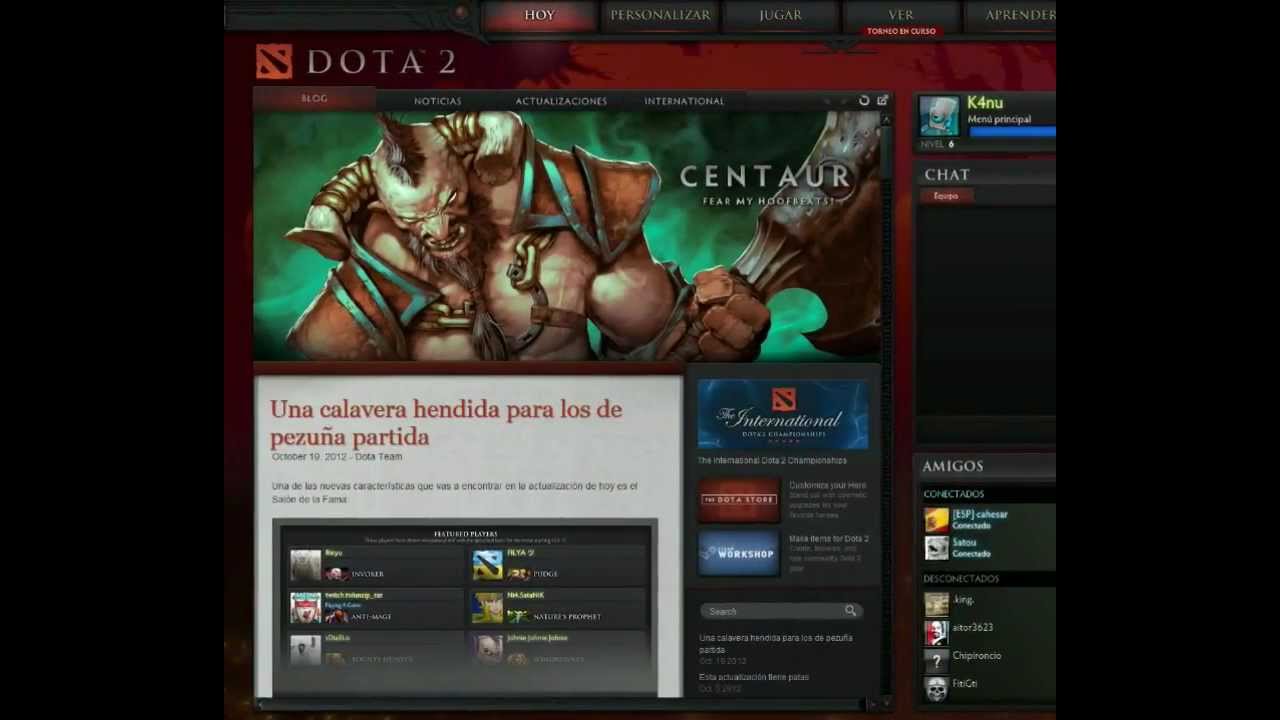 Interfaz Dota 2. Dota2Dummies