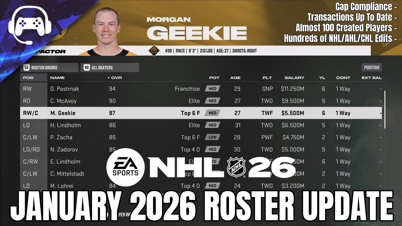 NHL 26 | JANUARY 2026 ROSTER UPDATE