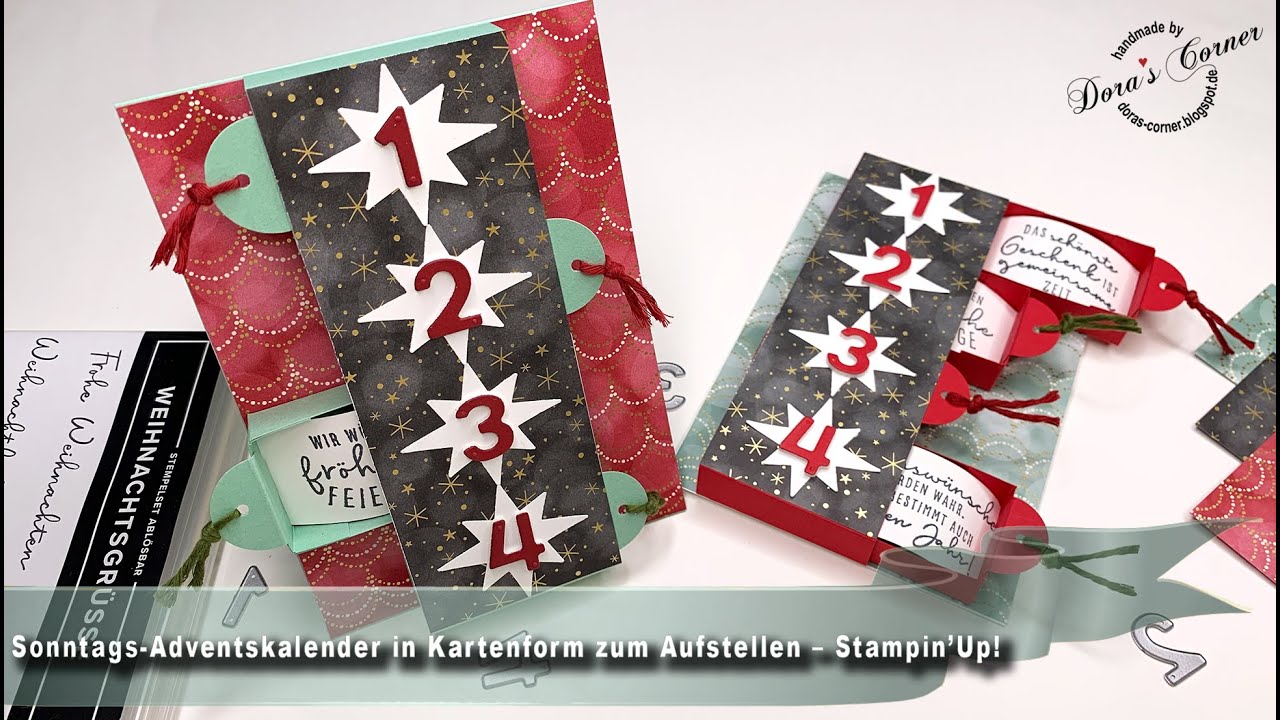 Adventskalender für vier Sonntage in Kartenform zum Aufstellen – Weihnachtsgrüße von Stampin’Up!