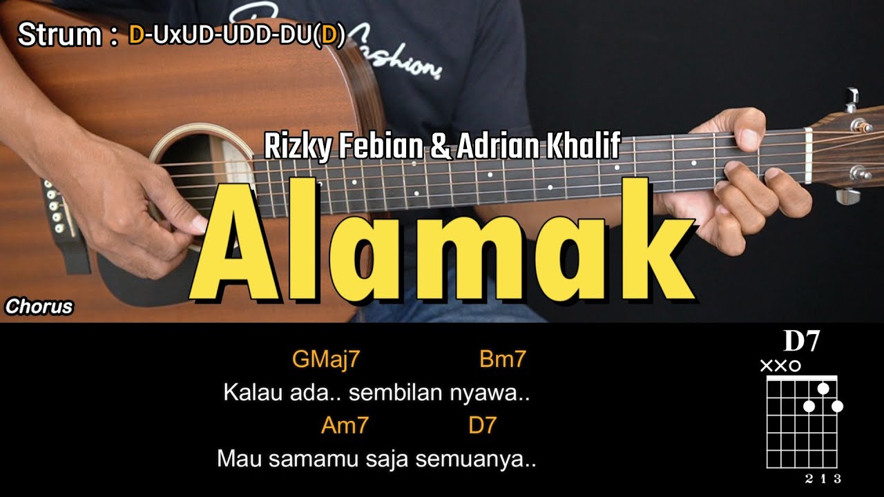 Alamak - Rizky Febian & Adrian Khalif | Tutorial Chord Gitar Mudah dan Lirik