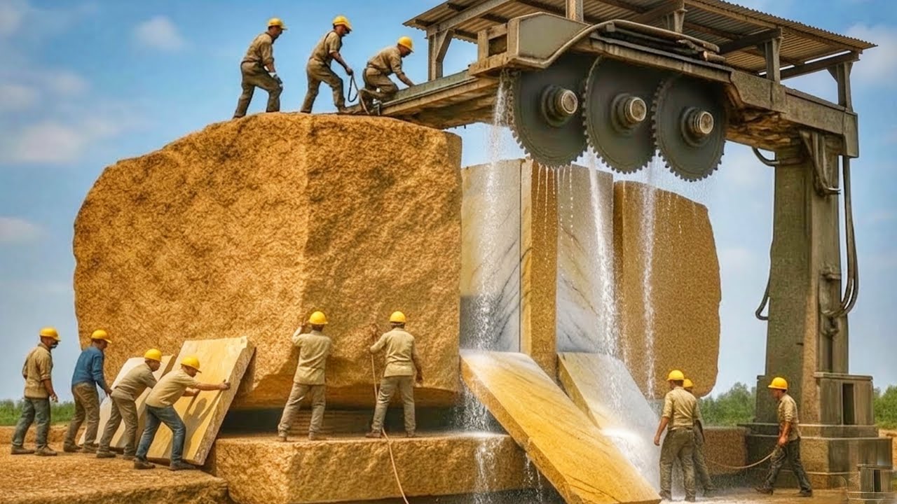 How Marble is Made in Pakistan | Unbelievable Giant Stone Cutting & Polishing Process