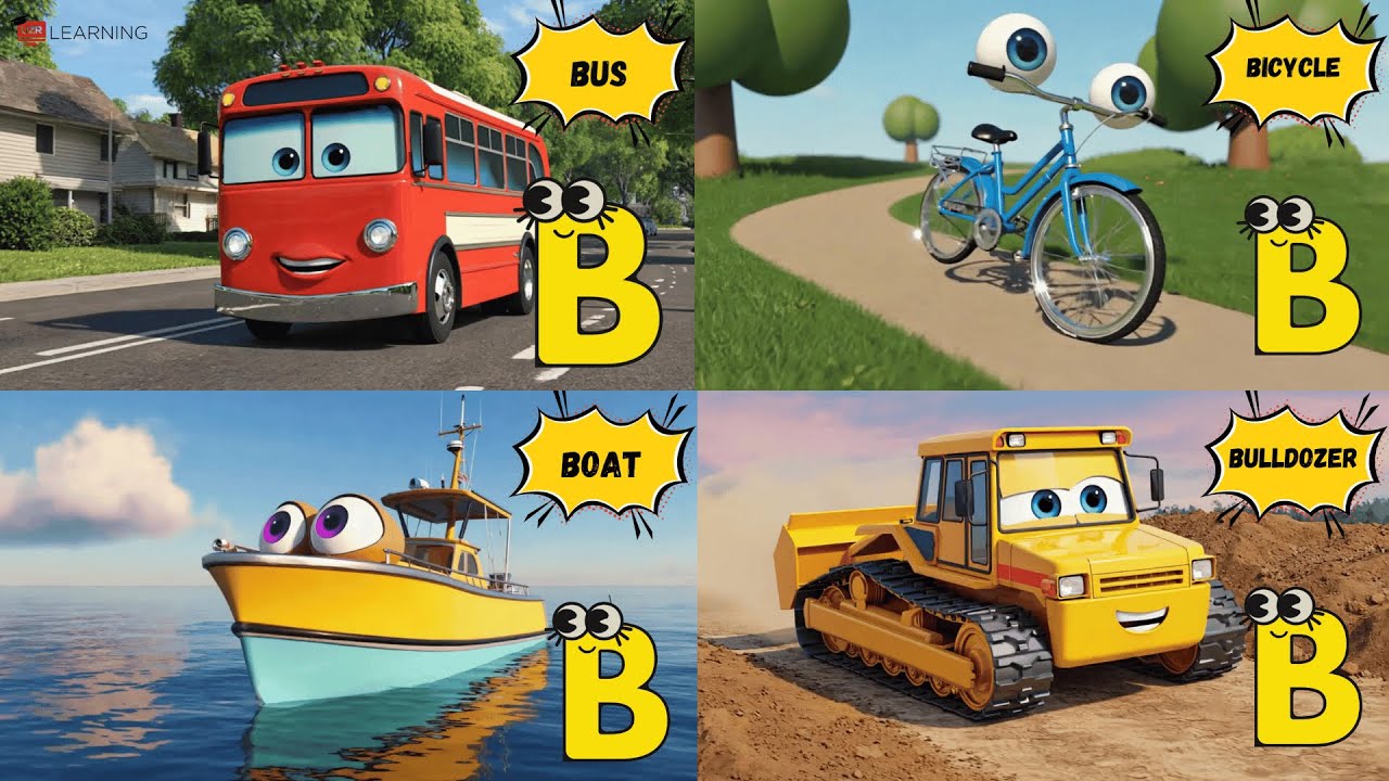 🚗 ABC Vehicles Song for Kids | 70+ Transport Names from A to Z | Fun Learning! 🚜🚁🚤 | #abcd #kids
