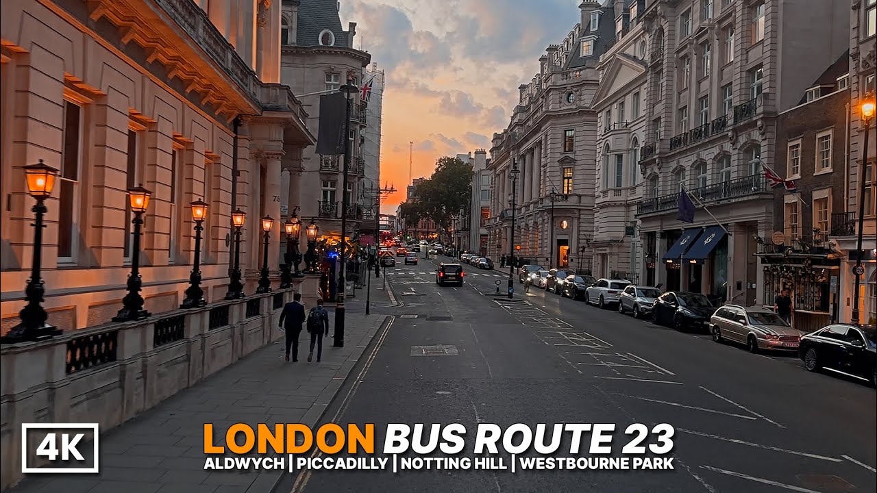 London Bus Ride from the Heart of the City to West London Charm | London Bus Route 23 POV in 4K HDR