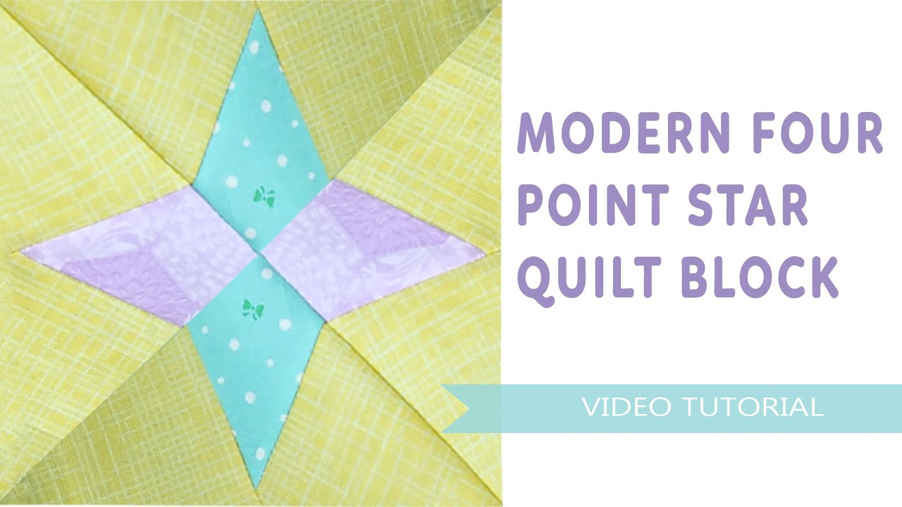 DIY Green-Purple Four-Point Star Quilt Block For Beginners