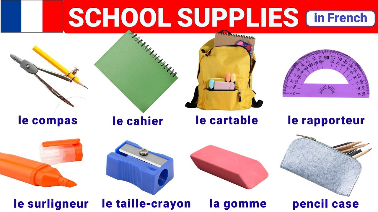 Learn French | School Supplies in French | Classroom Items Vocabulary | French Vocabulary
