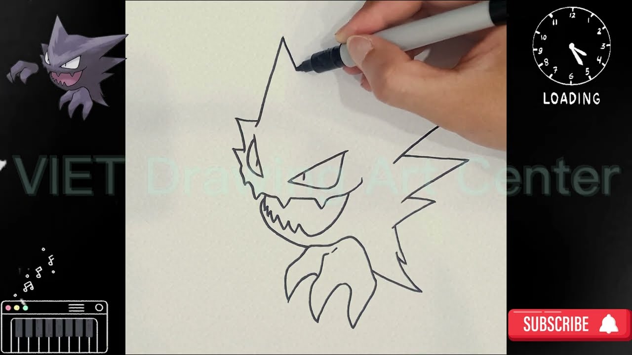 How to draw POKEMON Haunter step by step