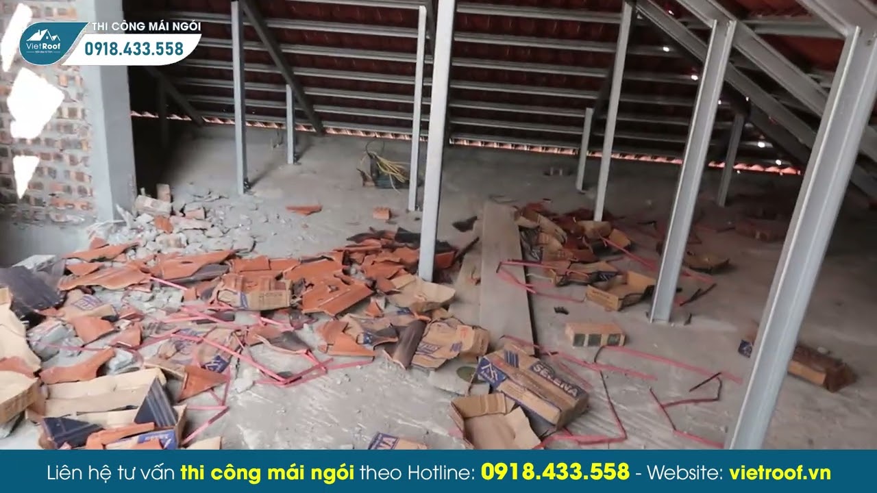 Thi Công Mái Ngói Tại Bắc Ninh | Hệ Khung Kèo 3 Lớp + Ngói Tráng Men Amado