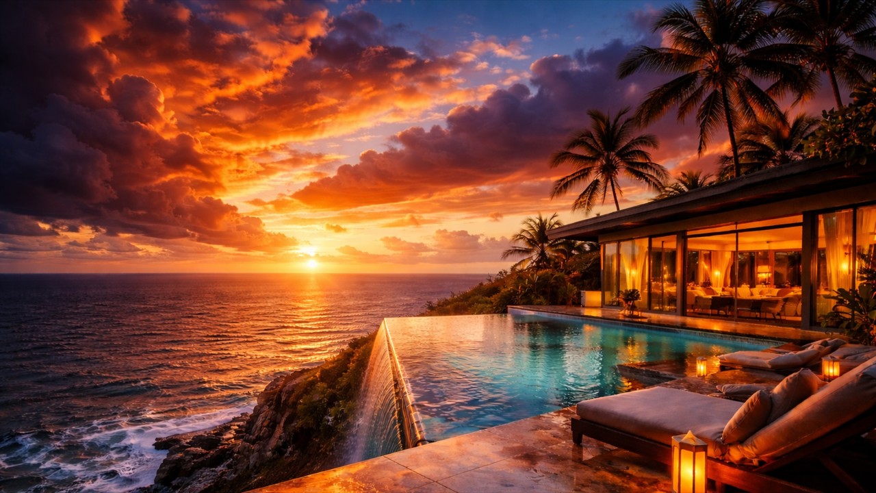 Ultra Luxury Maldives Beach Resort | 4K Sunset Ocean Escape