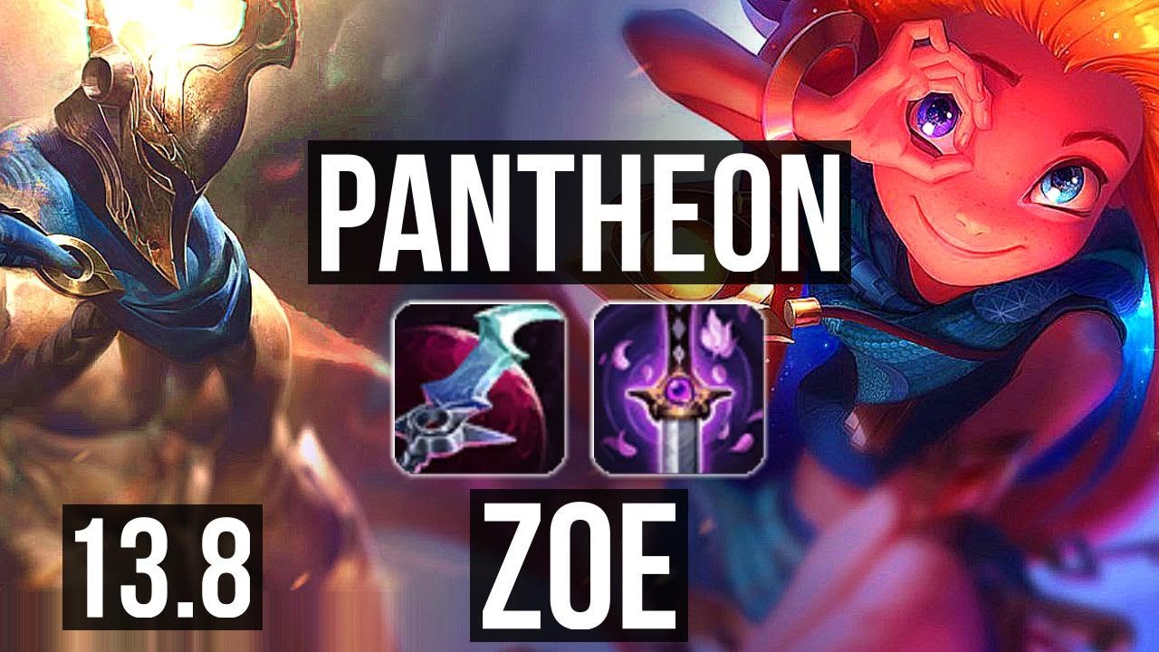 PANTHEON vs ZOE (MID) | 8/1/2, 1000+ games, 1.3M mastery, Godlike | KR Grandmaster | 13.8