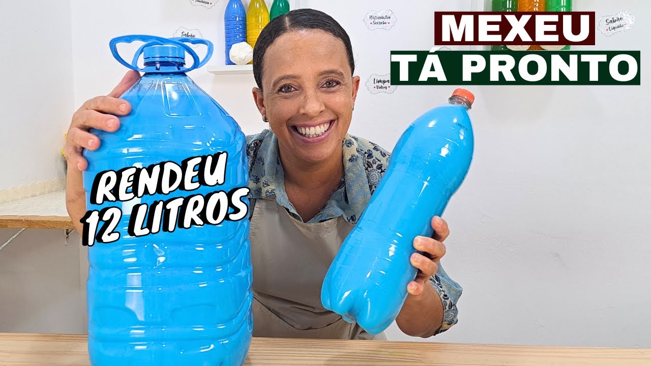 SABÃO LÍQUIDO TIPO OMO COM SABONETE - RENDEU 12 LITROS - SEM SODA - MEXEU TÁ PRONTO