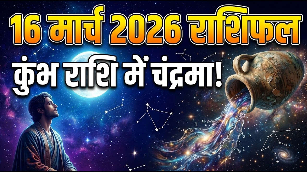 16 मार्च 2026 राशिफल कुंभ राशि में चंद्रमा! Dainik Rashifal