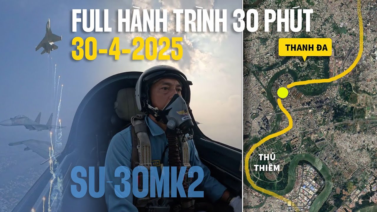 Full h&agrave;nh tr&igrave;nh 30 ph&uacute;t ti&ecirc;m k&iacute;ch Su-30MK2 trong Đại lễ 30-4-2025