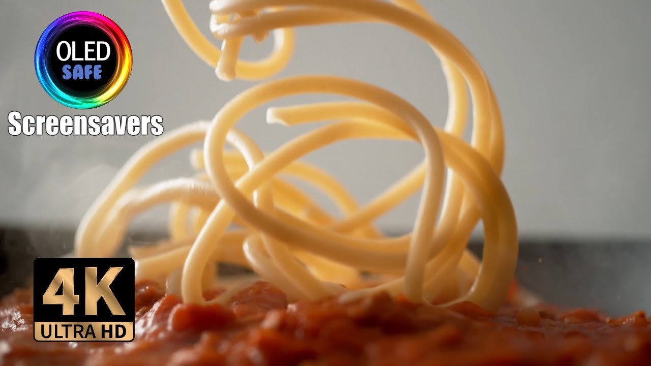 Pasta Food Art Screensaver - 10 Hours - 4K - OLED Safe
