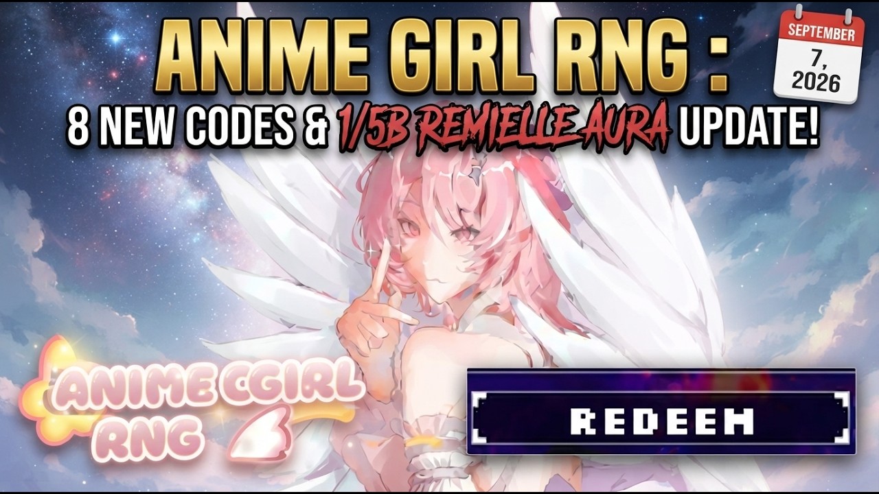 8 NEW CODES & 1/5B REMIELLE AURA UPDATE! | Anime Girl RNG ROBLOX (September 7, 2026)