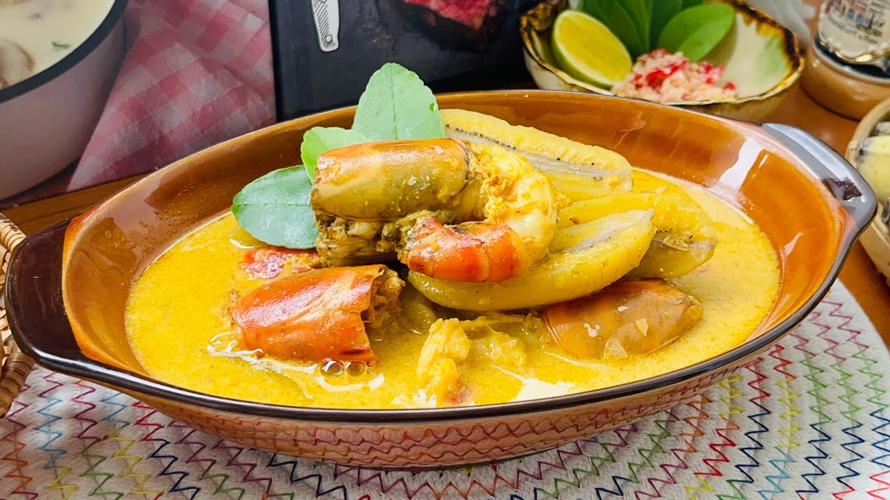 Cà ri tôm càng, chuối sáp - Món ngon miền Tây thơm béo/Curry with prawn & bananas #vietnamesefood