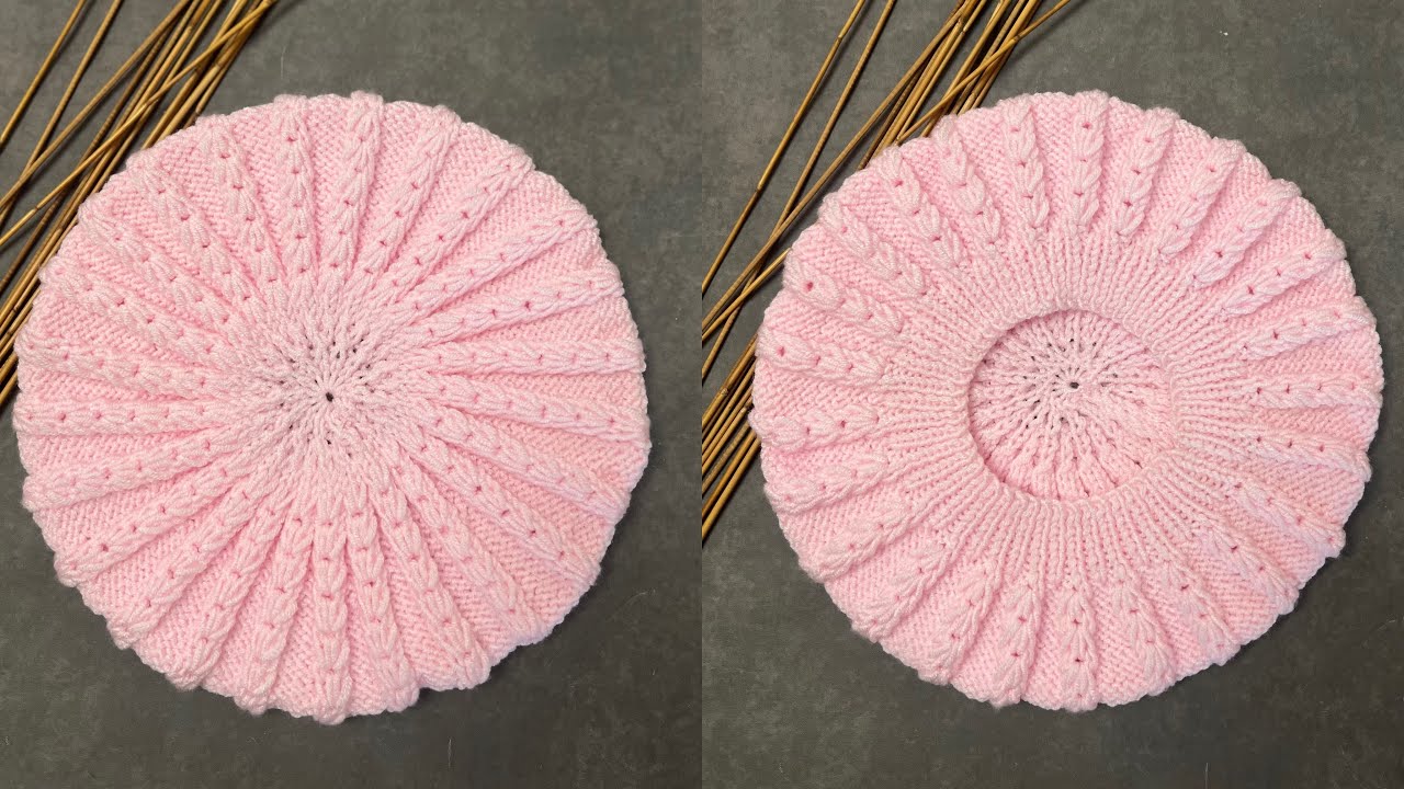 آموزش بافت کلاه فرانسوی زیبا. knitting beret hat