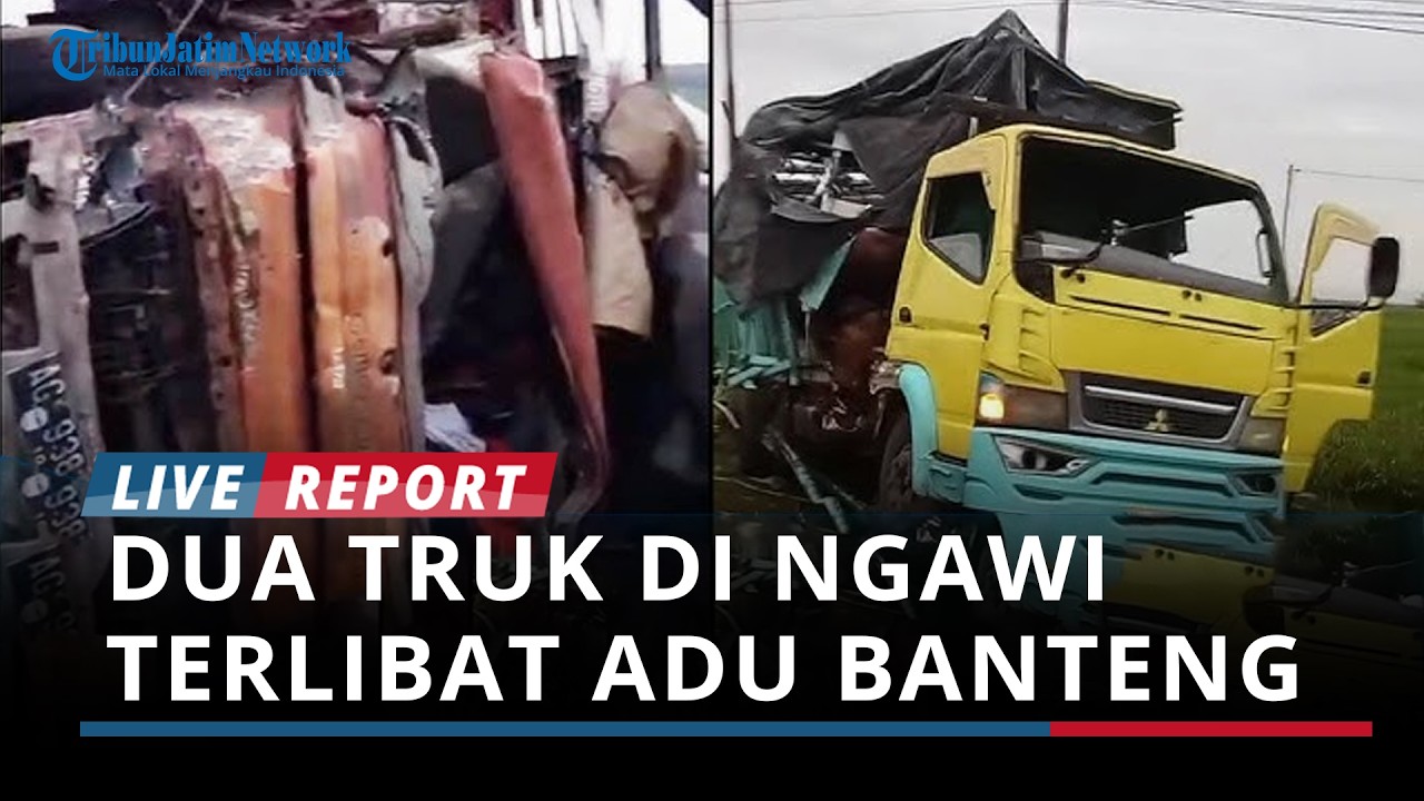 Dua Truk di Ngawi Terlibat Adu Banteng, 7 Orang Luka Luka