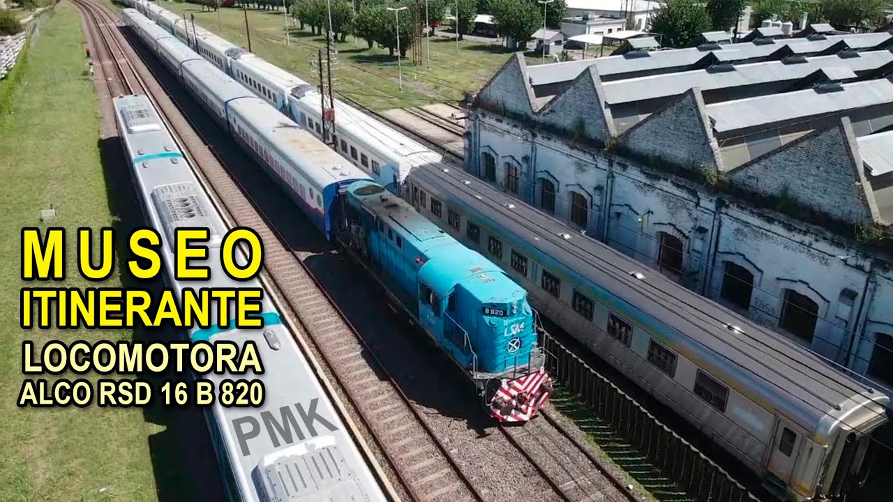 PRUEBAS DE LOCOMOTORA ALCO RSD 16 B 820 TITULAR TREN MUSEO ITINERANTE LLEGANDO A DEPOSITO HAEDO