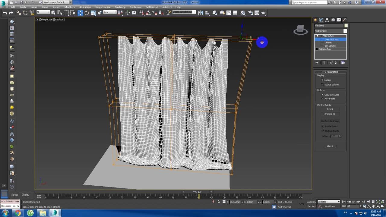 3dsmax - Cloth - tạo rèm vải