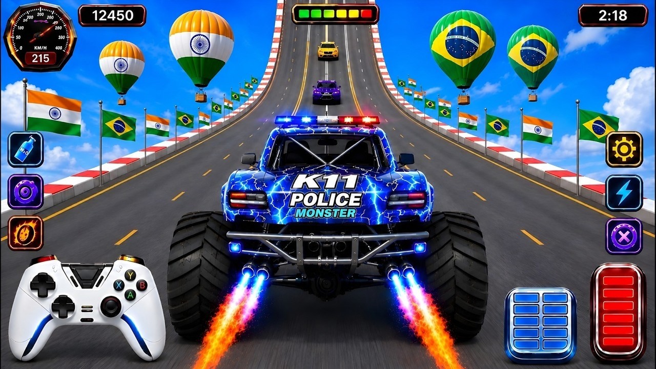 Monster Truck Stunts on Mega Ramp Race Extreme Racing 3D 2026 | Android Gameplay | GM3D