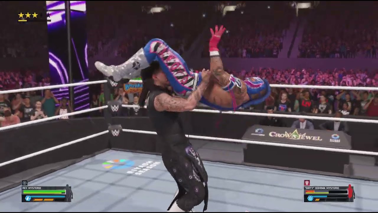 Rey Mysterio against Dominic Mysterio in 2k 25 wwe