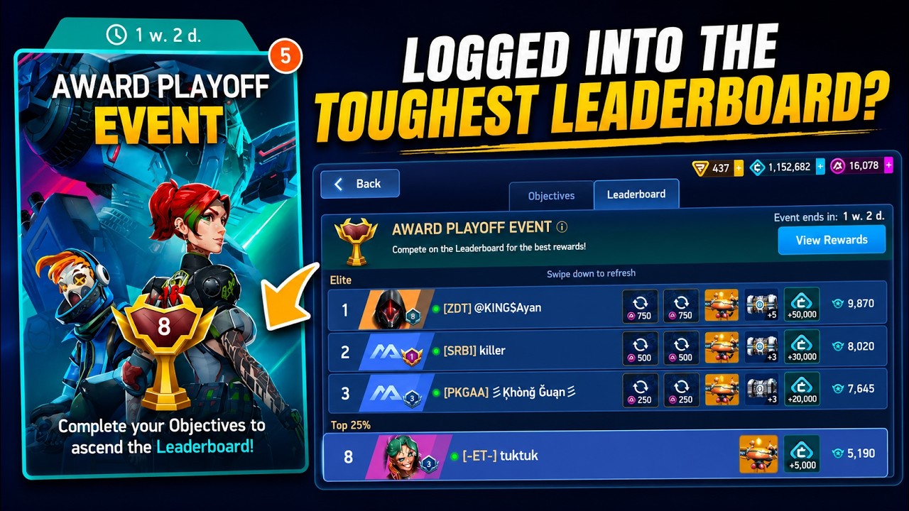 I JOINED THE HARDEST LEADERBOARD... HERE'S WHAT HAPPENED! 😱 | Award Playoff Event | Mech Arena