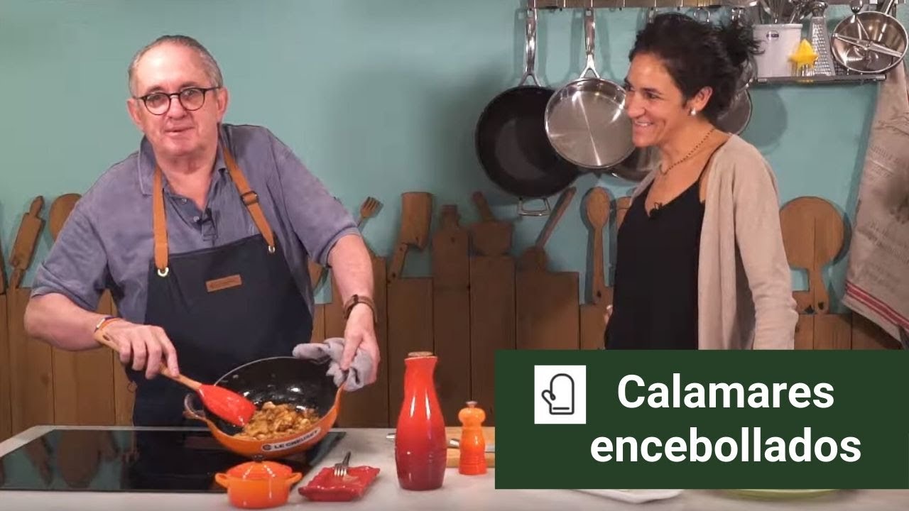 Calamares encebollados con sobrasada