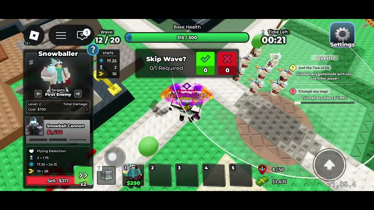 How far can you go with snowballer on easiest mode in TDS