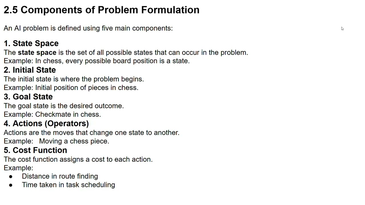 Unit Problem solving   :Components of Problem Formulation