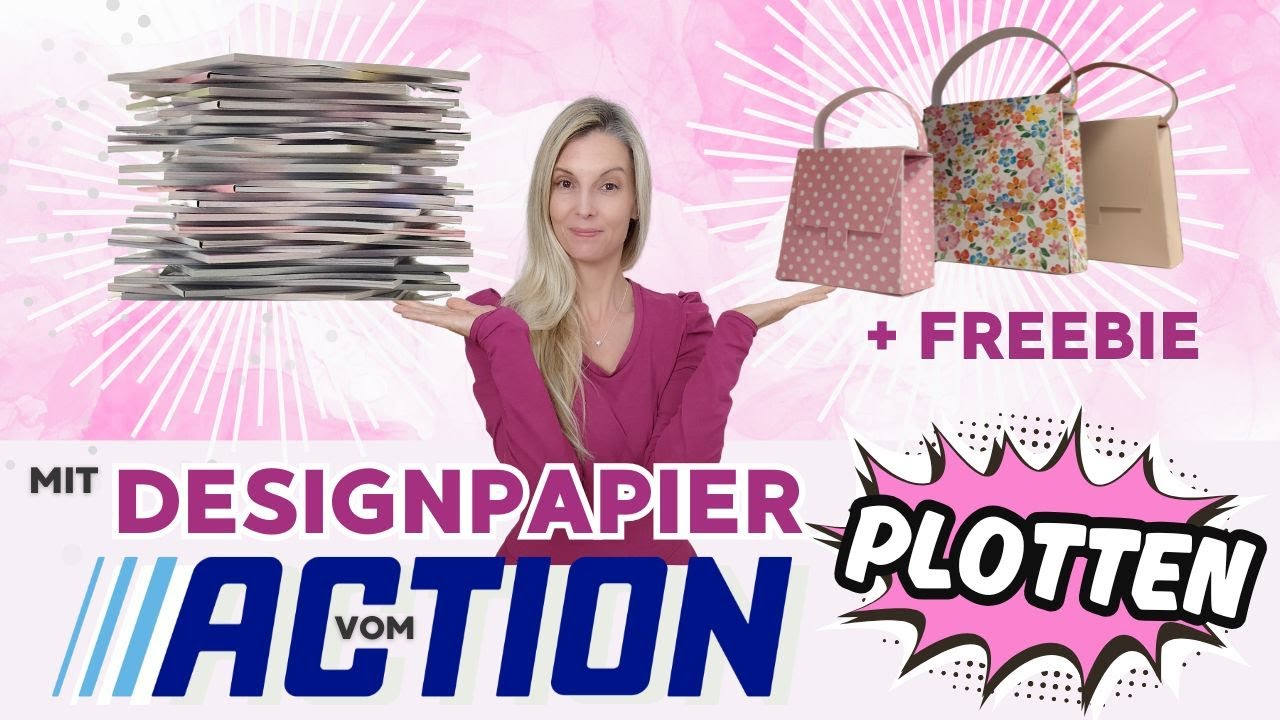 ✂️🛒 Mit Designbl&ouml;cken vom ACTION plotten +basteln ✨TASCHE SANDRA FREEBIE ⛔️OUTTAKES