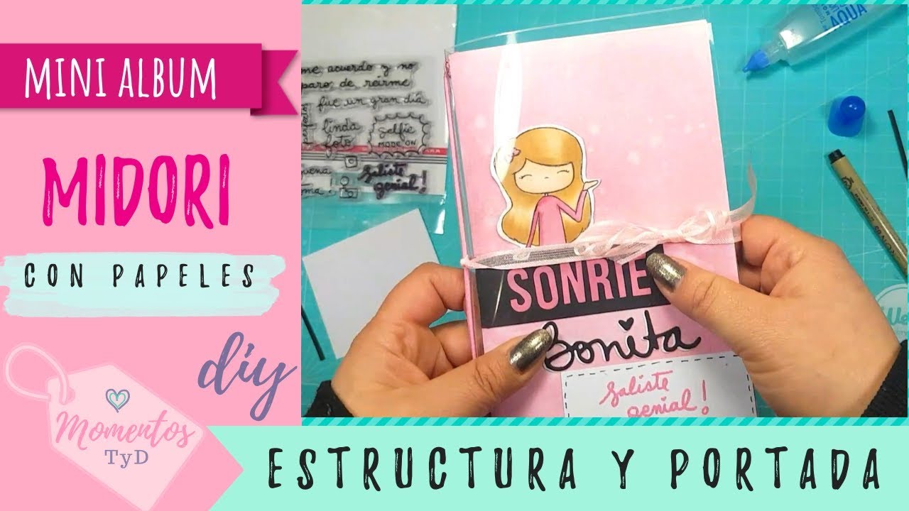 album midori scrapbooking  estructura facil  papeles diy