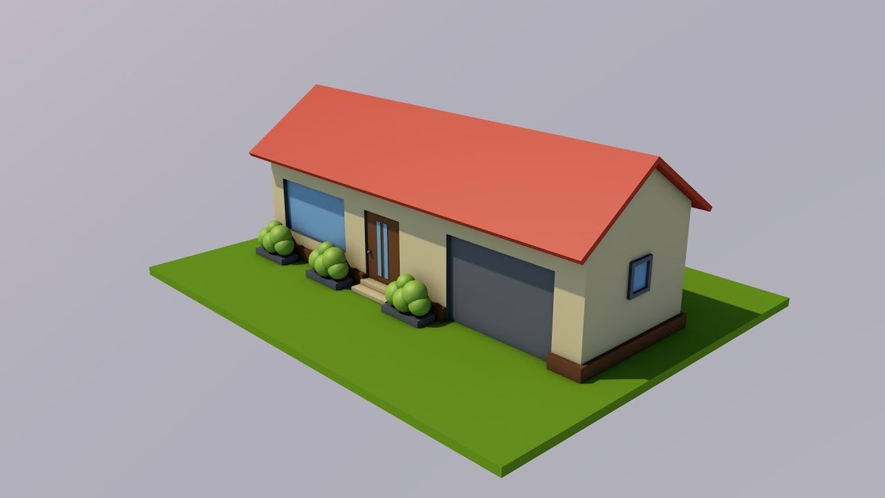 low poly house-CINEMA 4D