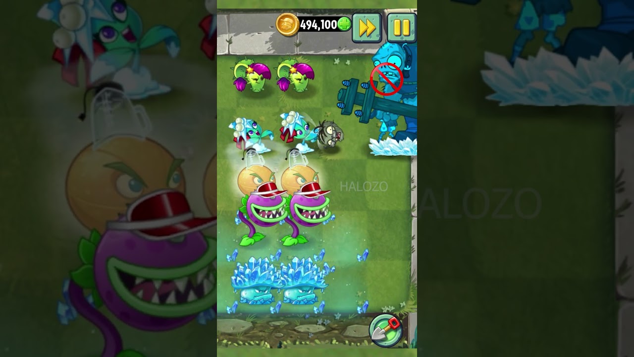 PvZ 2 - Four Cell Attack - Citron & 4 Other Plants Max Level Vs Tutorial Zombie Team