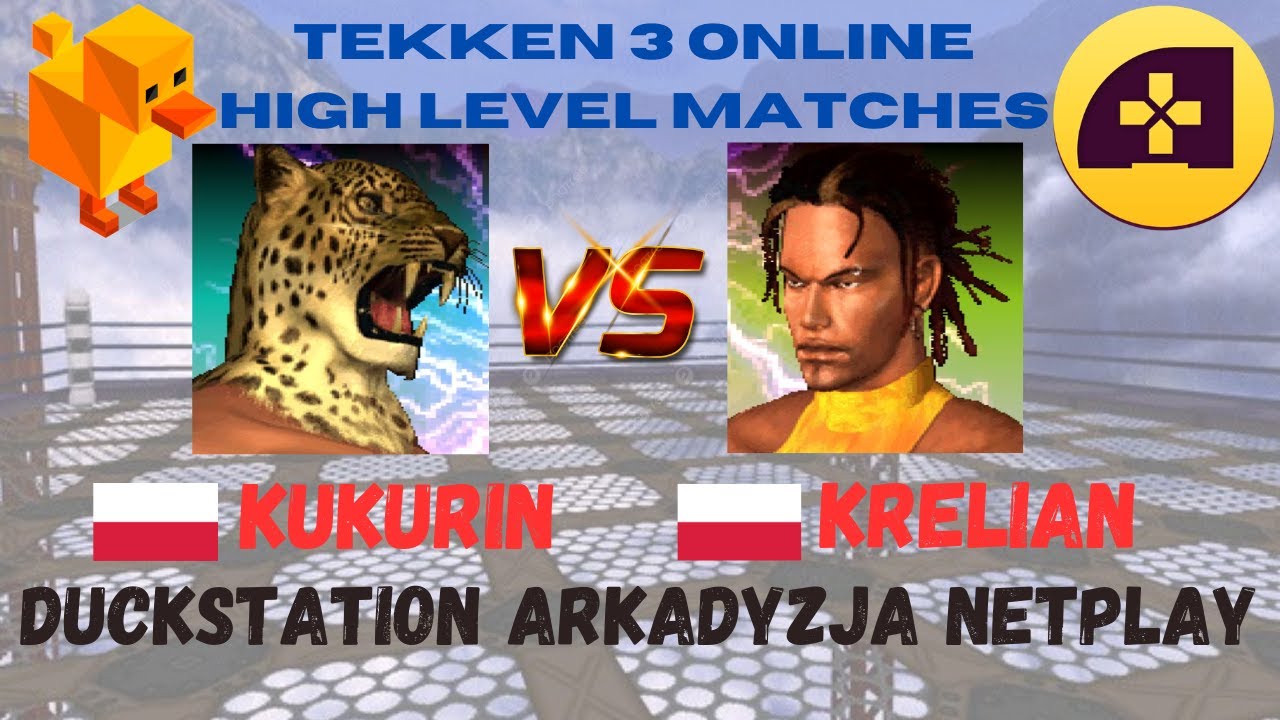 Tekken 3 Online - Kukurin vs Krelian High Level match [FT10] - Duckstation netplay [Arkadyzja]
