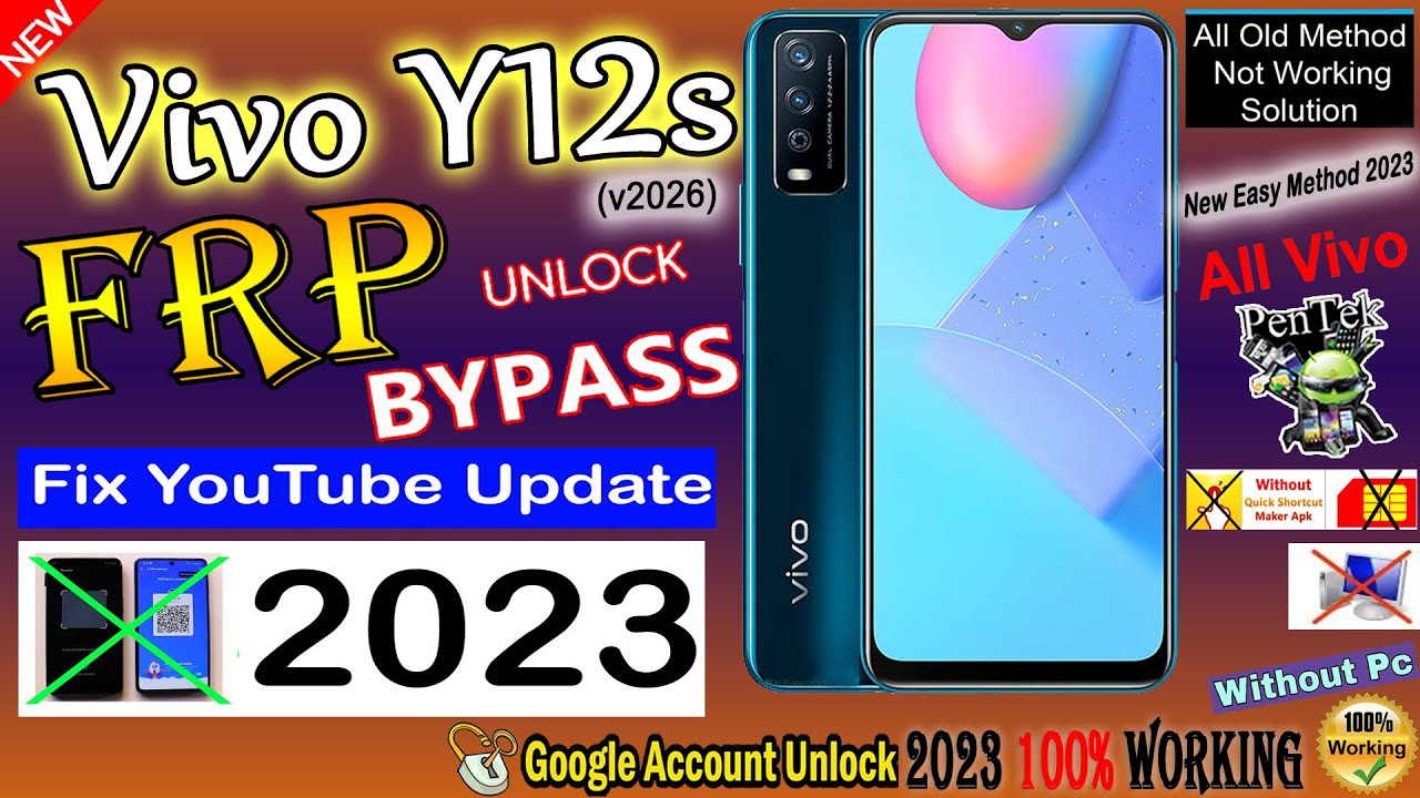 Vivo Y12s V2026 FRP Bypass | Fix YouTube Update 2023 NEW Method | Google Account Unlock - Without PC