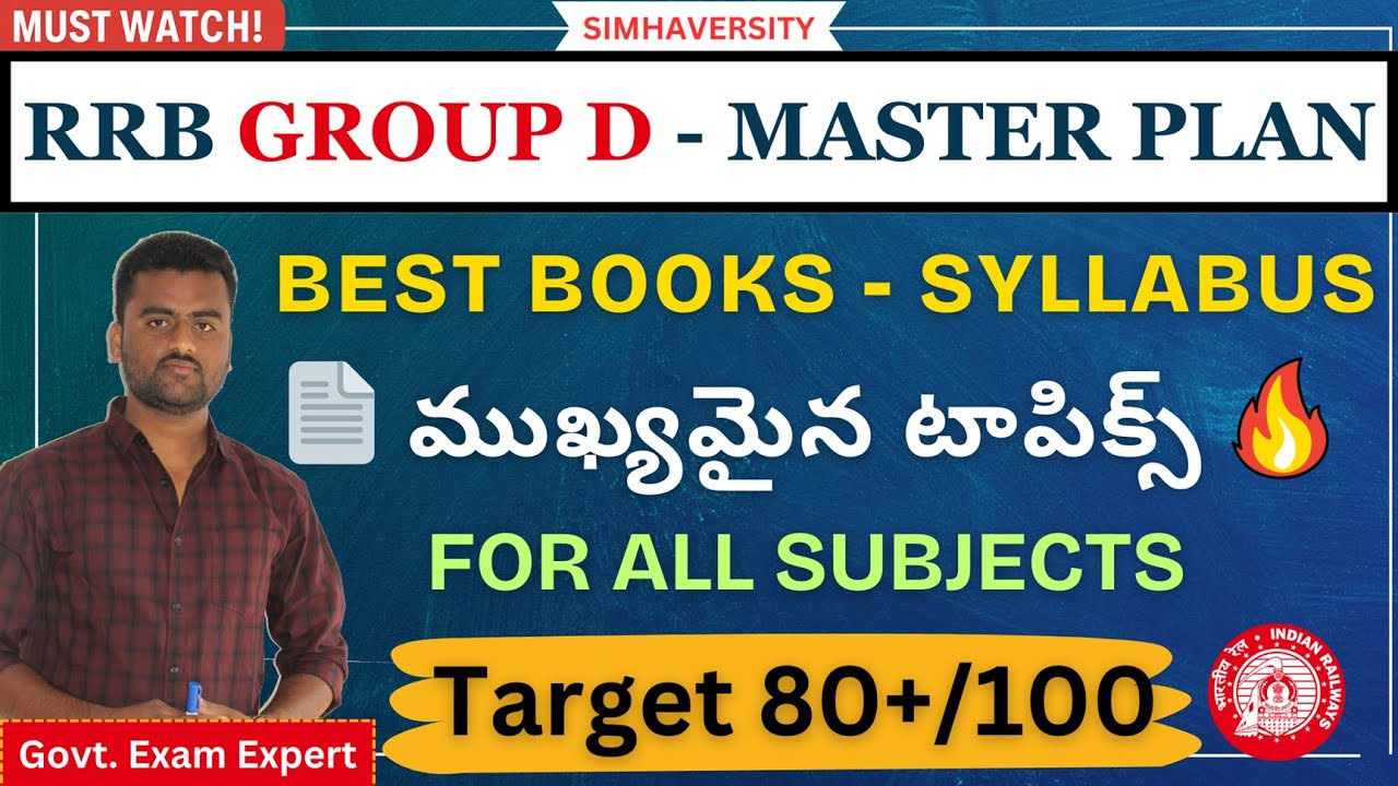 RRB Group D Exam 2025 📚 Best Books, Syllabus & Preparation Master Plan📝to Score 80+ Marks🎯#rrbgroupd