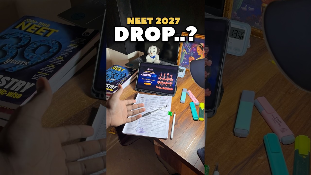 NEET 2027 PW Dropper YAKEEN 2.0 *Study Vlog* #neet2027 #shorts #yakeen2.0 #pwmotivation #neet