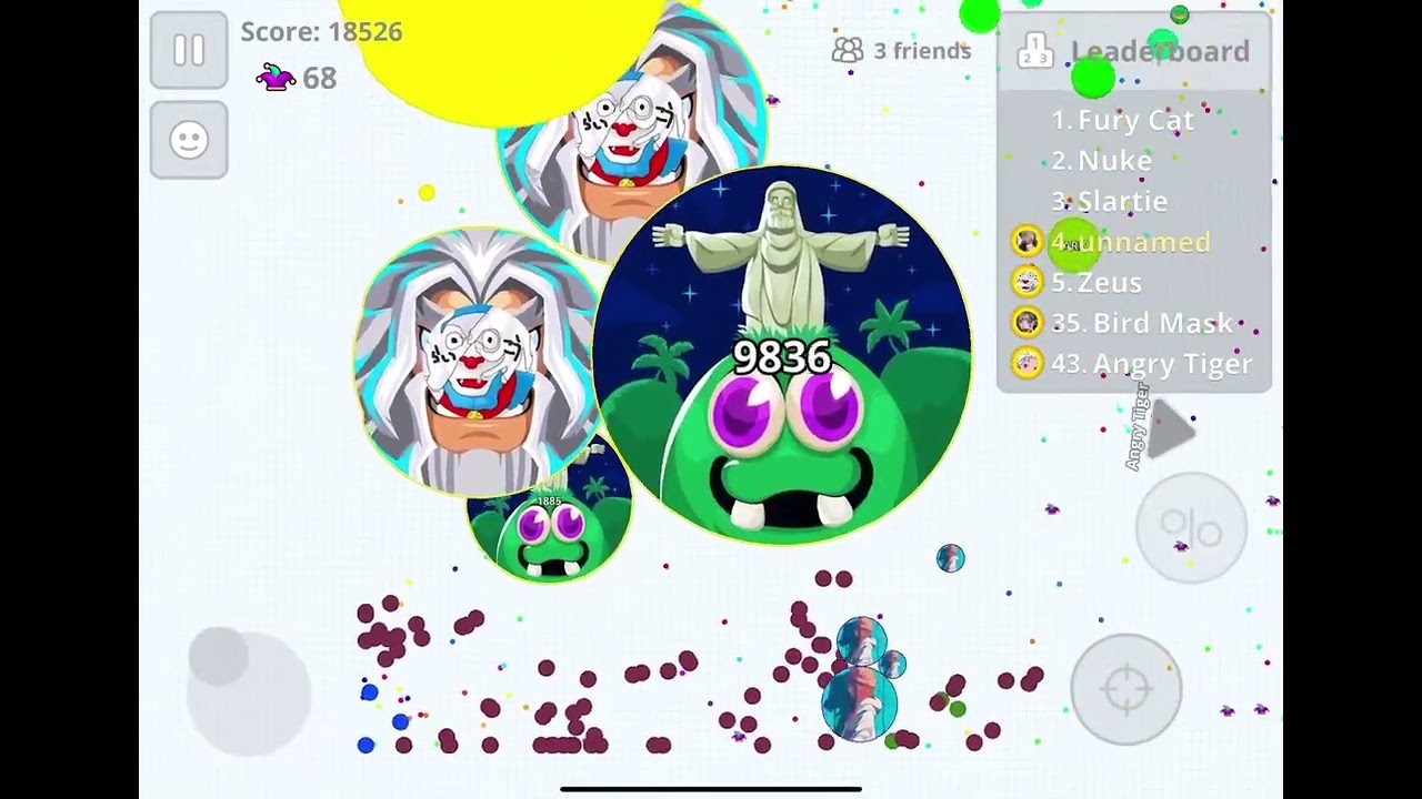 【Agario Mobile】声あり鯖取り動画!眠くてテンション低いのと倍速で声変わってます　with チャン
