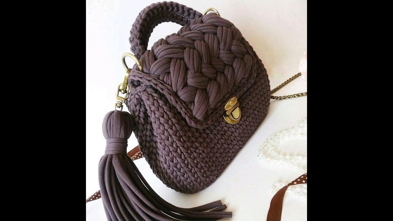 شنطه يد بخيط الكليم السنبله والقلاب بغرزة البافHandbag crochet stitch spike and flap stitch PAF