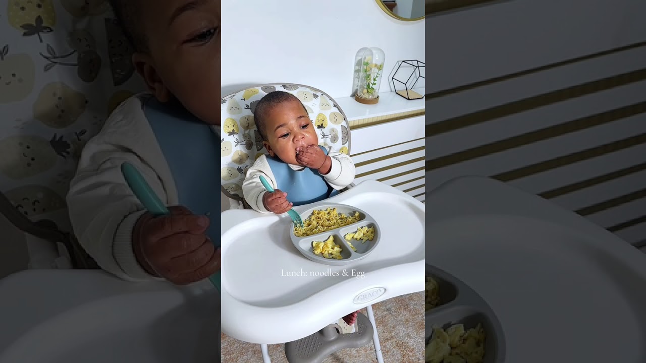 NOTHING can come between my baby and food not even teething😂😂 We had noodles and egg for lunch and