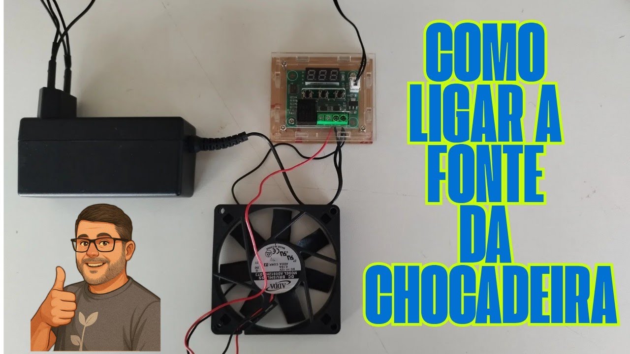 Como ligar a fonte 12v para chocadeira