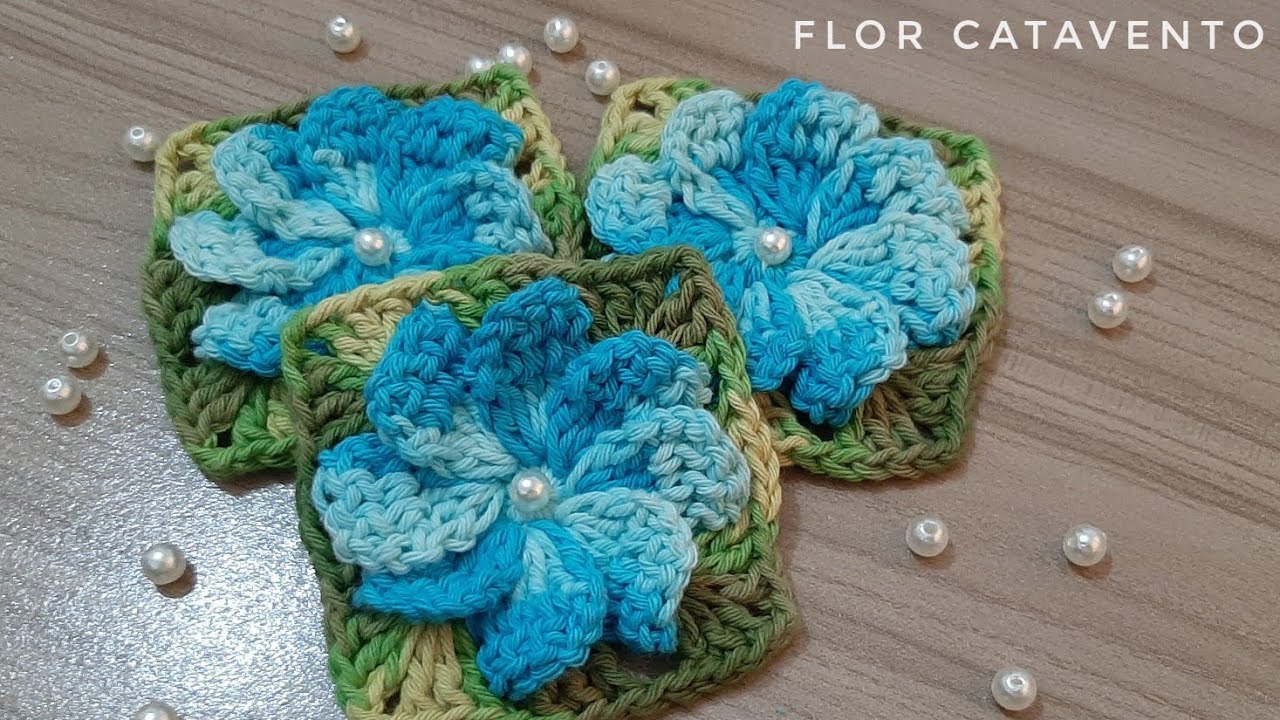Flor Catavento em Crochê 🌺🌿