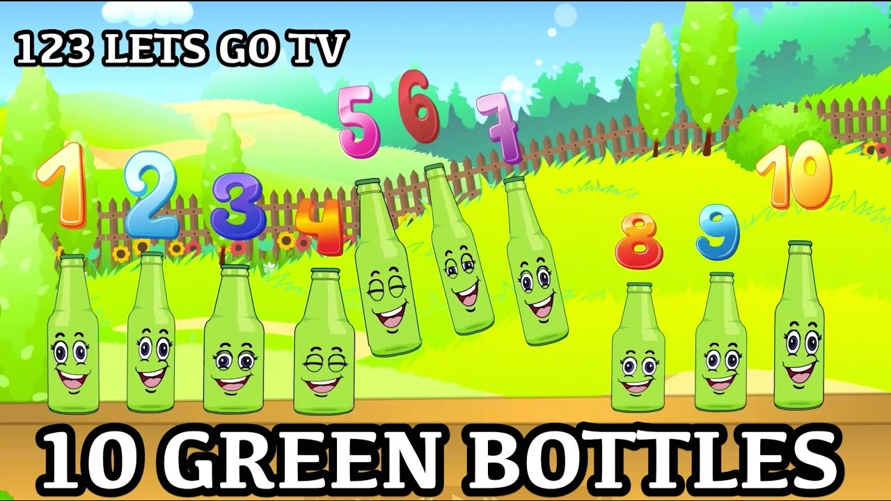 10 Green Bottles Hanging on The Wall - Kids Songs Nursery Rhymes